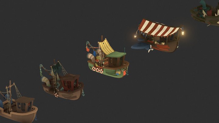 Ship drafts (5 versions) + Painting 3D Model