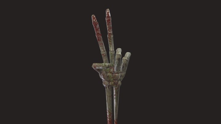 Bloody Skeleton Peace Hand 3D Model