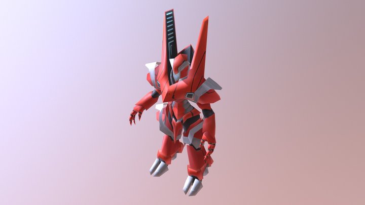 Red Mecha 3D Model