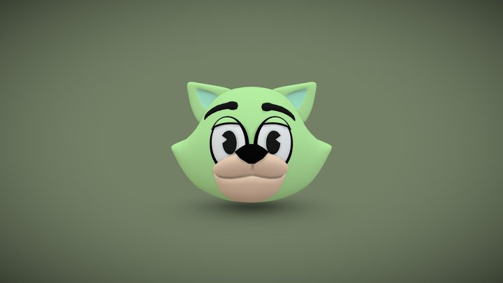 Green Cat 3D Model