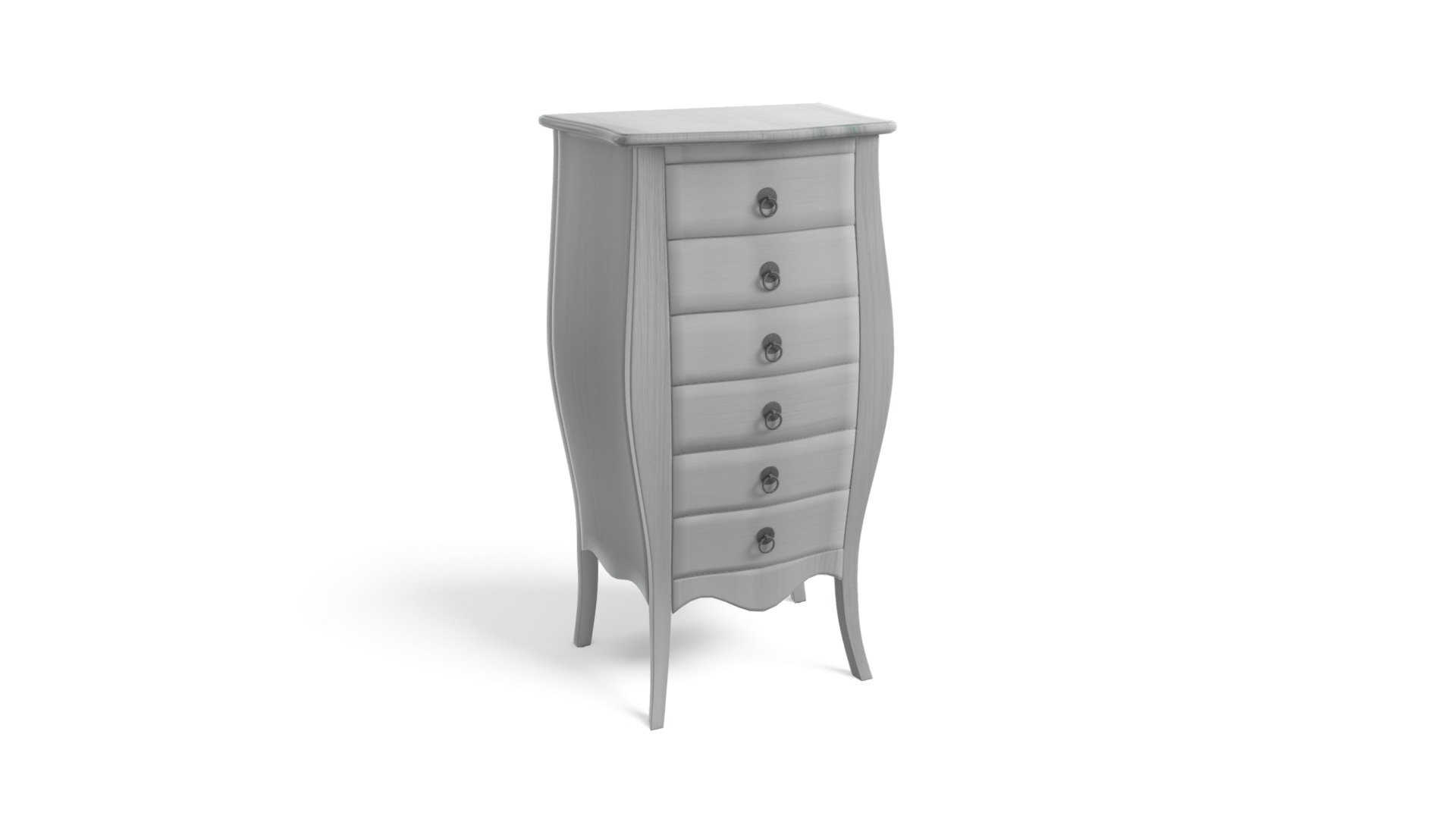 Bourbon Tallboy Chest Of Drawers, Brushed Grey