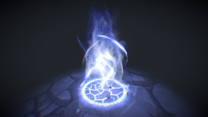 Blue Fire Game FX 3D Model