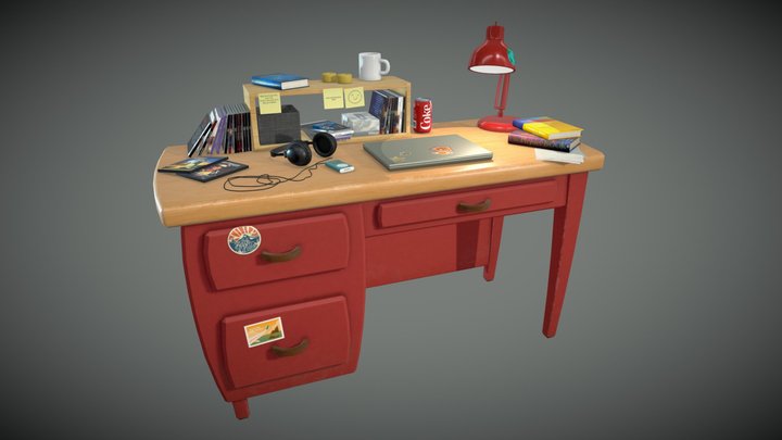 Andy's Desk (from Toy Story 3) 3D Model
