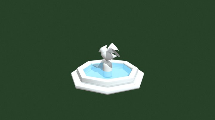 Simple Fountain with Bird Statue – Free 3D Model STL