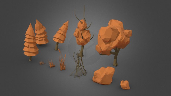 Forest Low Poly Pack 3D Model