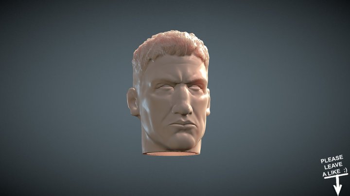 Punisher inspirited 1/6 Figure Head 3D Model
