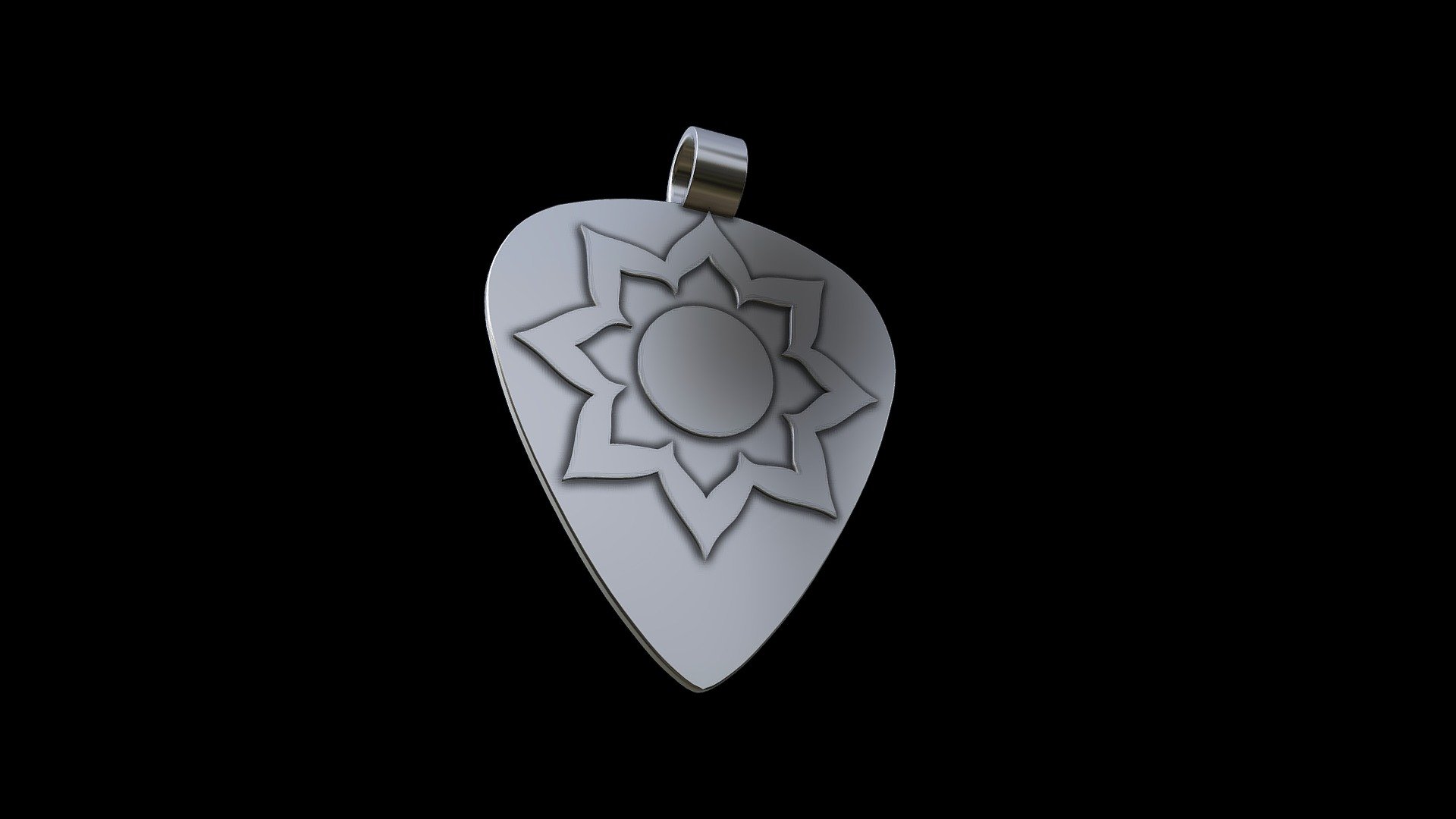 White Lotus Guitar Pick Pendant