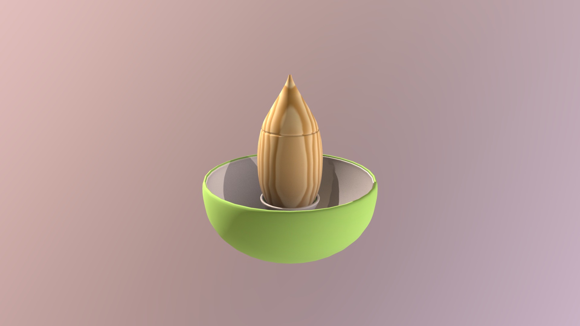 3D model Titobowl Olive - This is a 3D model of the Titobowl Olive. The 3D model is about a green and yellow hat.