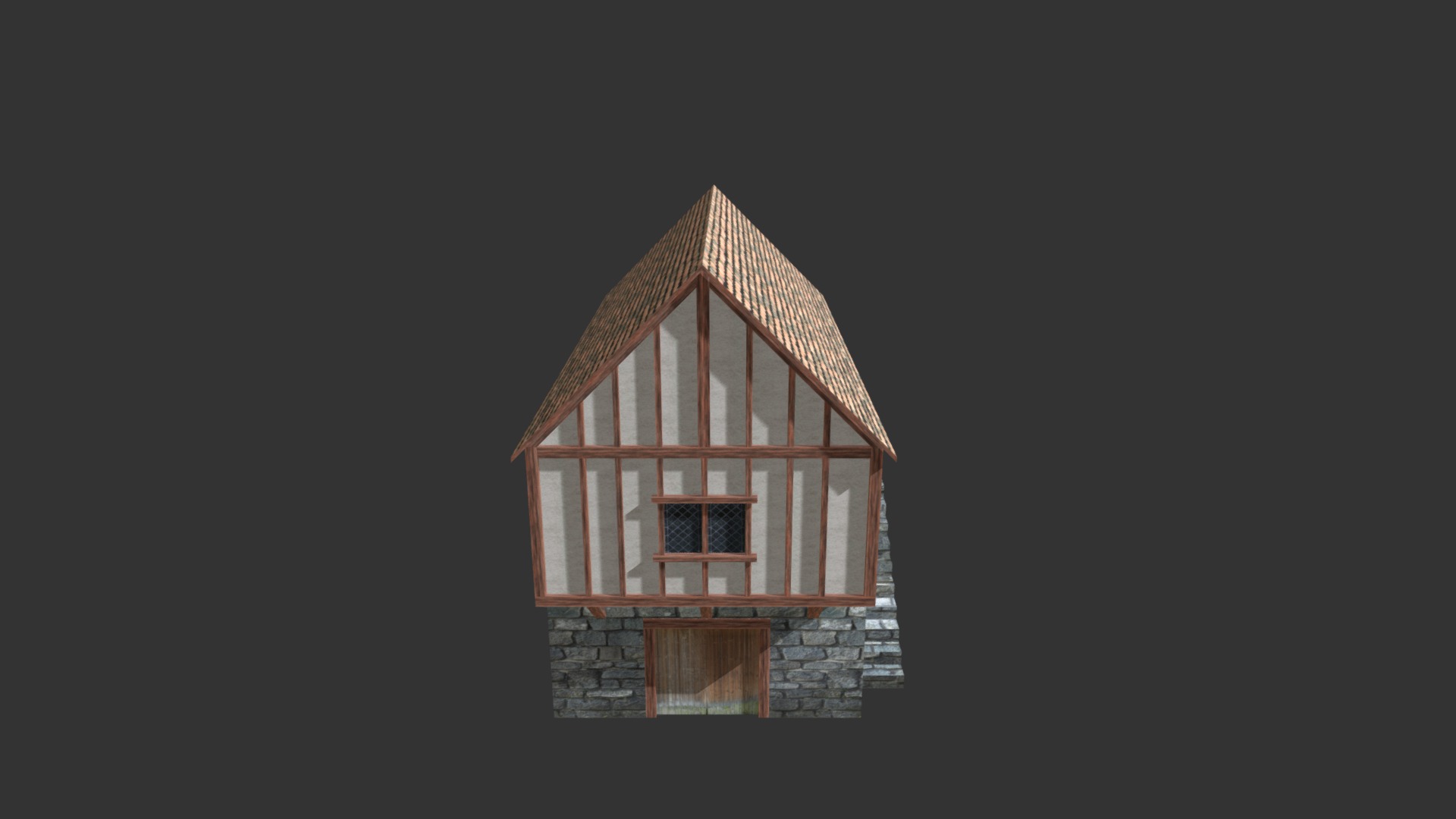 3D model Medieval Building 04 - This is a 3D model of the Medieval Building 04. The 3D model is about a small house with a small roof.