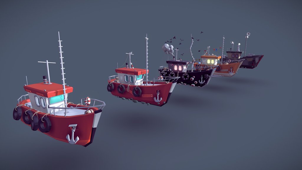 Ships drafts lowpoly models
