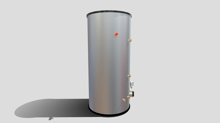 Indirect Unvented Stainless Steel Cylinder 3D Model