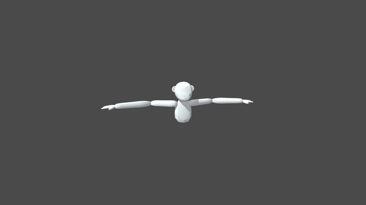 Shitty kinda low poly monkey model 3D Model