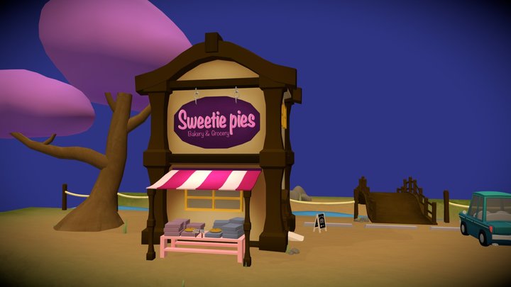 Stylized Bakery in the Woods 3D Model