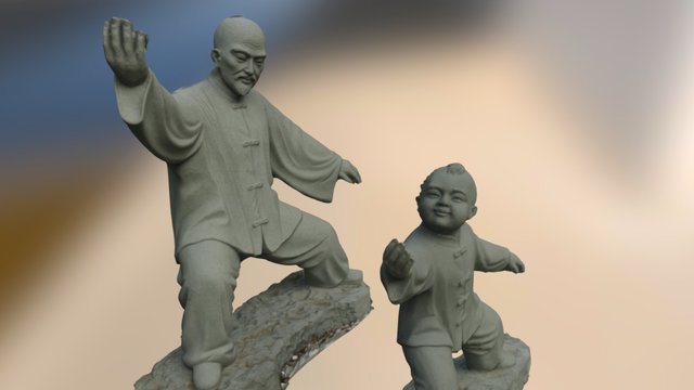 太極（Tai Chi）祖孫（Grandpa and Grandkid） 3D Model