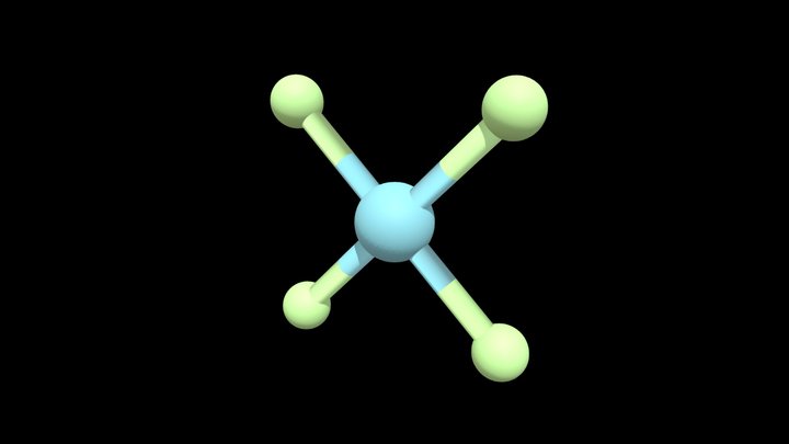 Xenon Tetrafluoride (XeF4) – Modello 3D gratuito STL