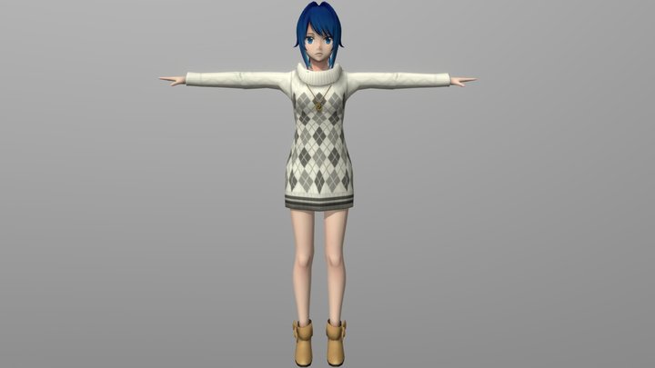 Aoi Kiryu Casualwear 2 (With Bones) – Modello 3D gratuito STL