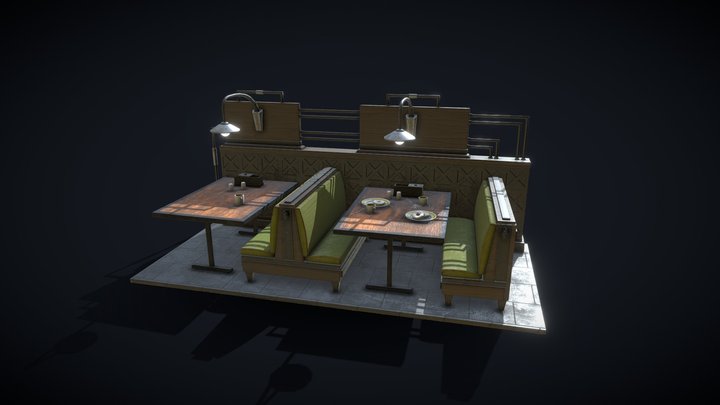Restaurant Scene 3D Model