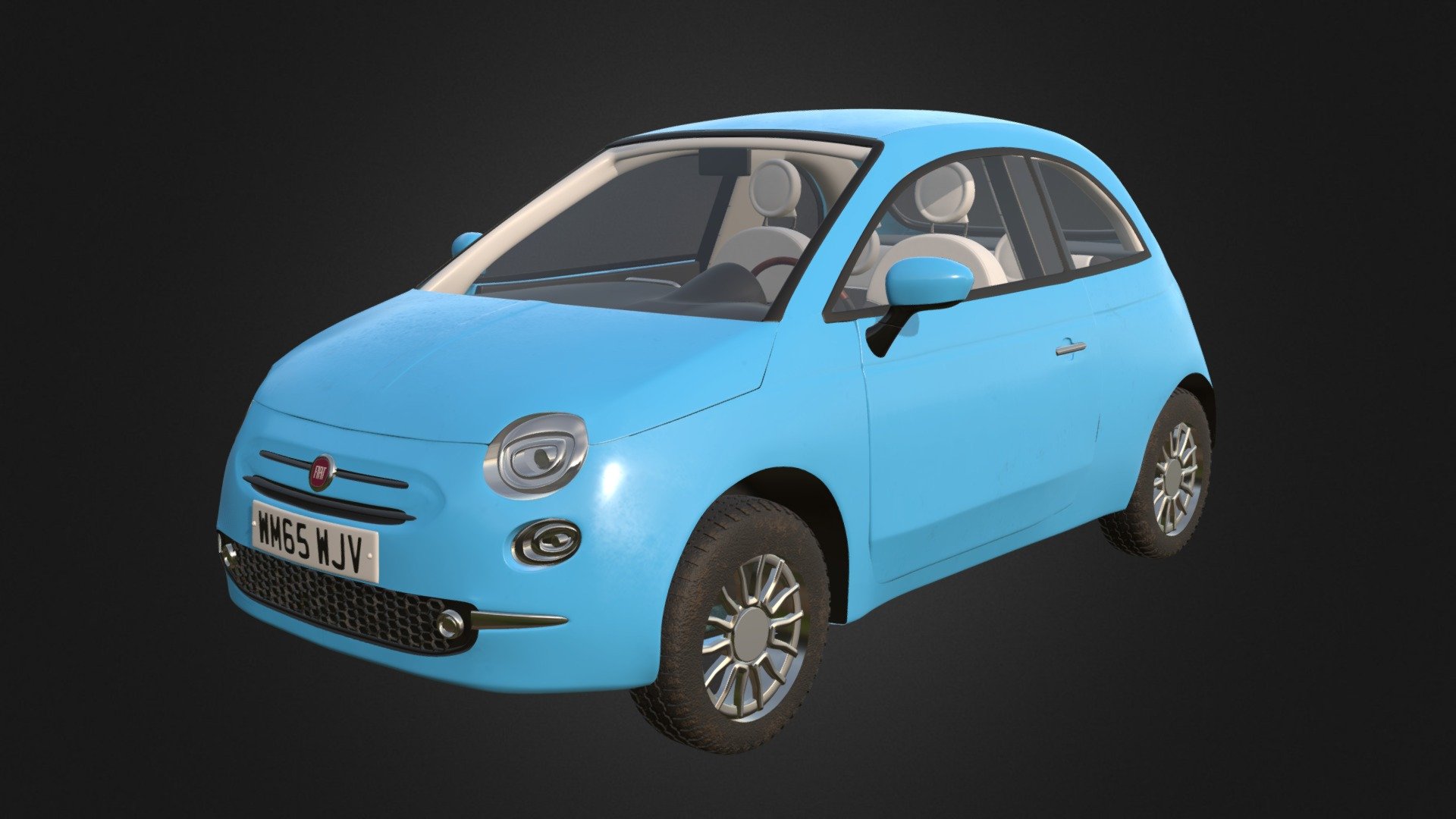 Fiat 500 (2016) - Download Free 3D model by Katerina Novakova (@KaterinaNovakova) [c2fd07f 