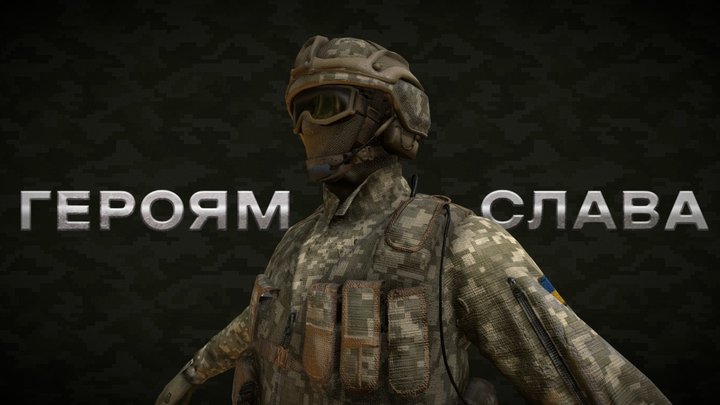 Ukrainian Soldier (optimized for games) 3D Model