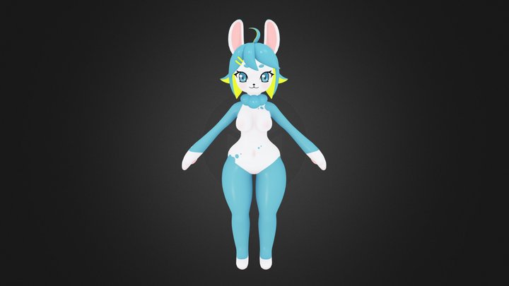 Aqua Bunny VRChat Avatar 3D Model