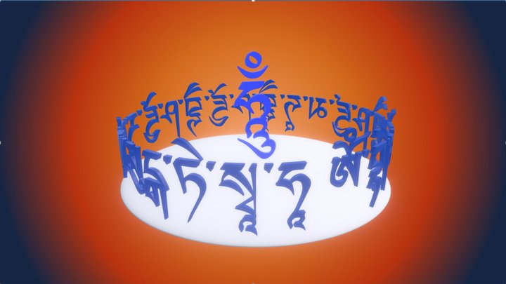 Medicine Buddha Mantra Wheel 3D Model