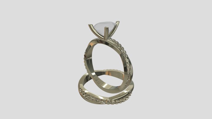 AHR031 goldring wedding engagement luxury – Free 3D Model STL