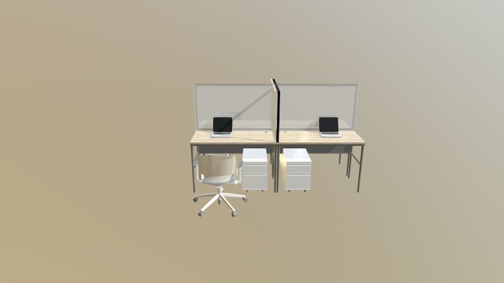 Workstation 4 Puestos 3D Model
