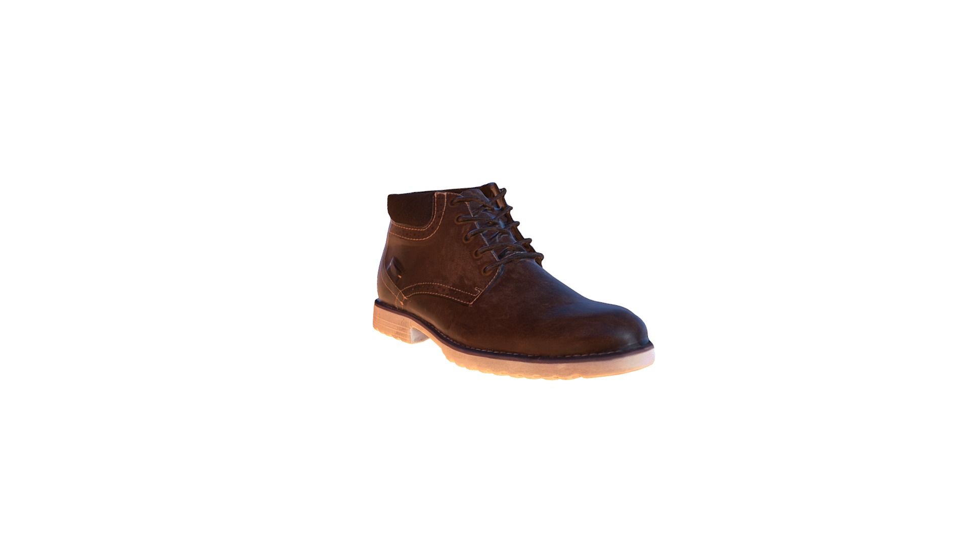 3D model Fagus Shoe - This is a 3D model of the Fagus Shoe. The 3D model is about a brown shoe on a white background.