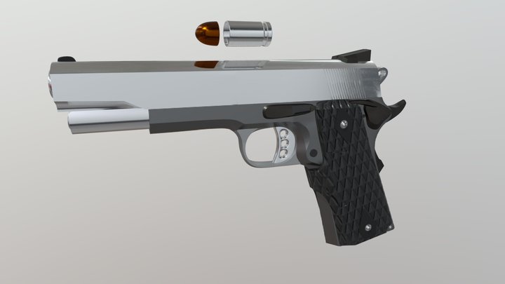 Lowpoly Handgun Model 3D Model