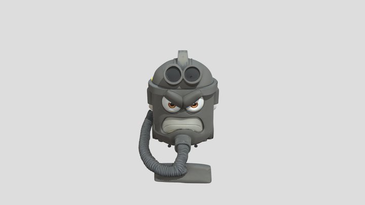 Angry vacuum with eyes, test1 3D Model