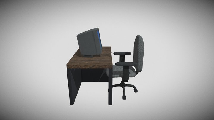 Desk_Table_Chair 3D Model