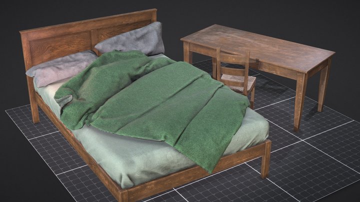 Bedroom Furniture Set - Game Ready – Modello 3D gratuito STL