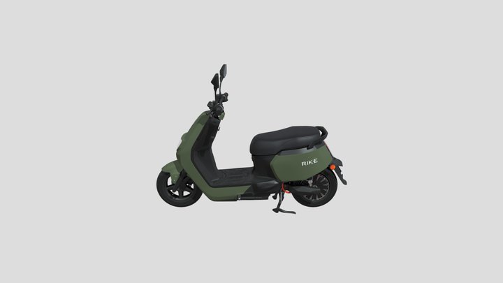 Matte Green Scooter 3D Model