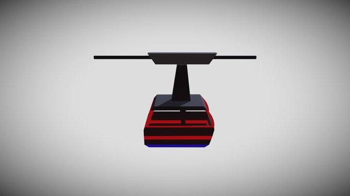 Cartoon Cable Car 3D Model
