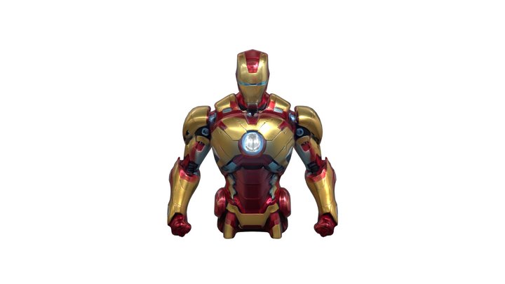 Metallic humanoid suit with sleek armor 3D Model