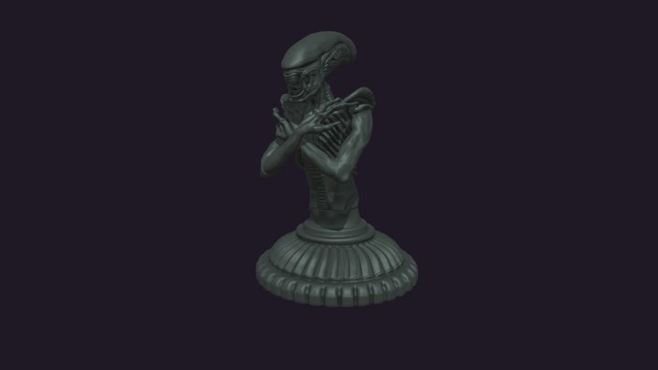 Alien Chess Piece 3D Model