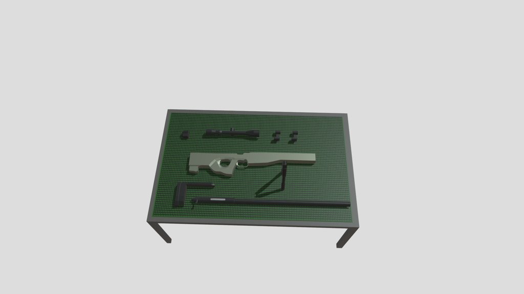 Components of the WELL L98 model AWP rifle