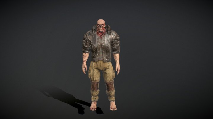 3D Zombie Bodybuilder–Game Ready Character 3D Model