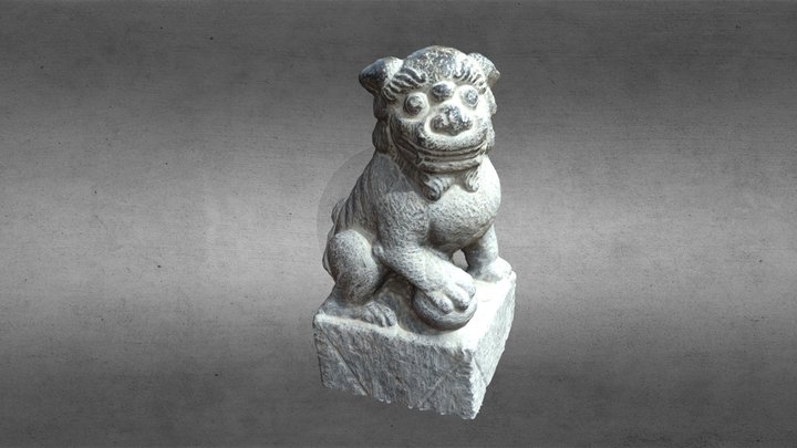 stone lion from China 3D Model