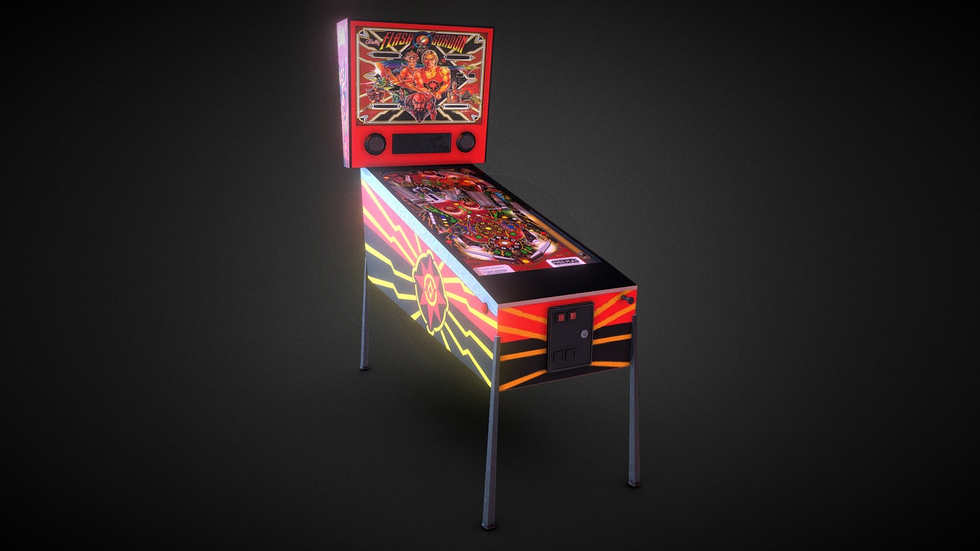 3d model pinball machine 02