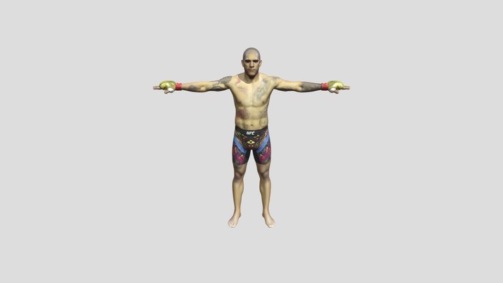 Arms Outstretched UFC Athlete in T-pose 3D Model