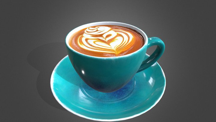 Coffee cup with plate 3D Model