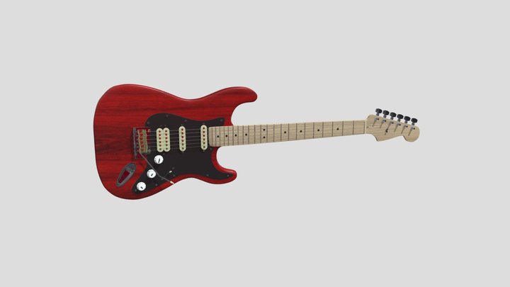 Electric guitar Stratocaster-62 3D Model