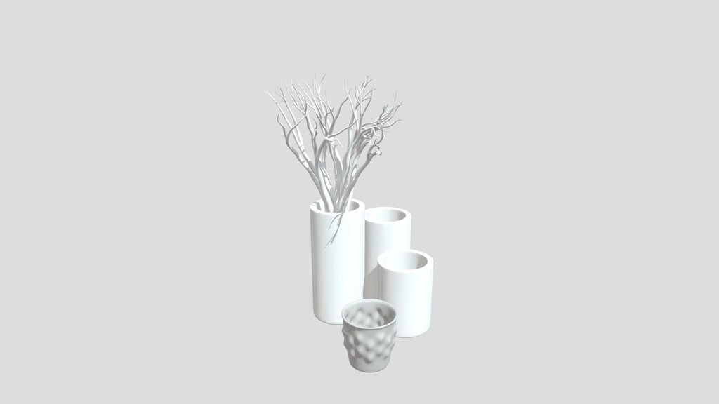 Decoration Vase Set With Plant