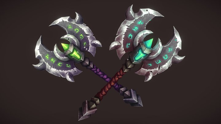 Hand-Painted Stylized Axe 3D Model