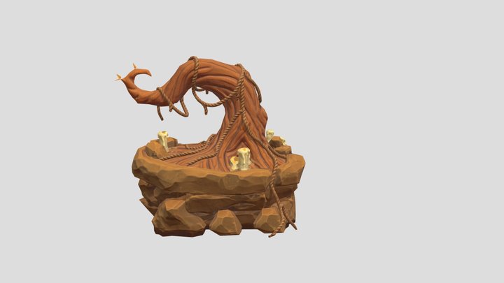 Tress and Rock 3D Model
