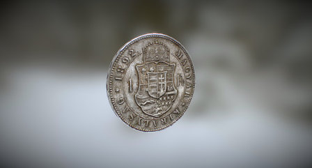 Silver 1 Forint 1892 K.B. 3D Model