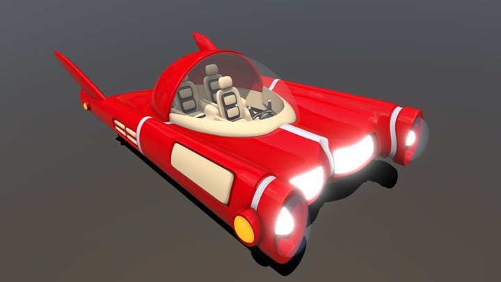 Flying-retro car 3D Model
