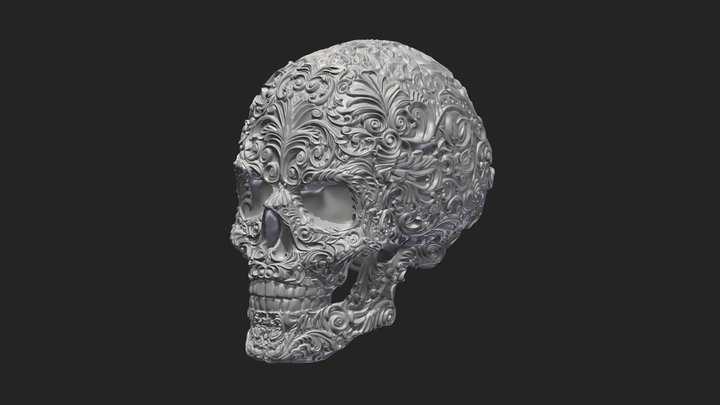 Skull Ornamental 3D Print 3D Model