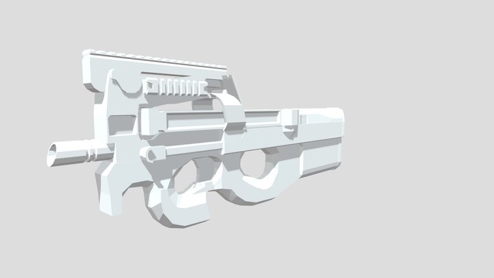 P90 low poly 3D Model